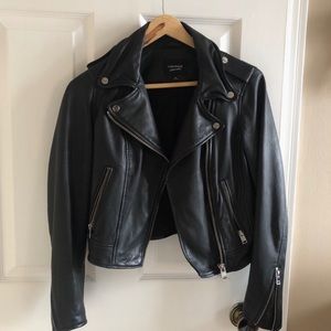 LAMARQUE Black Leather Biker Jacket